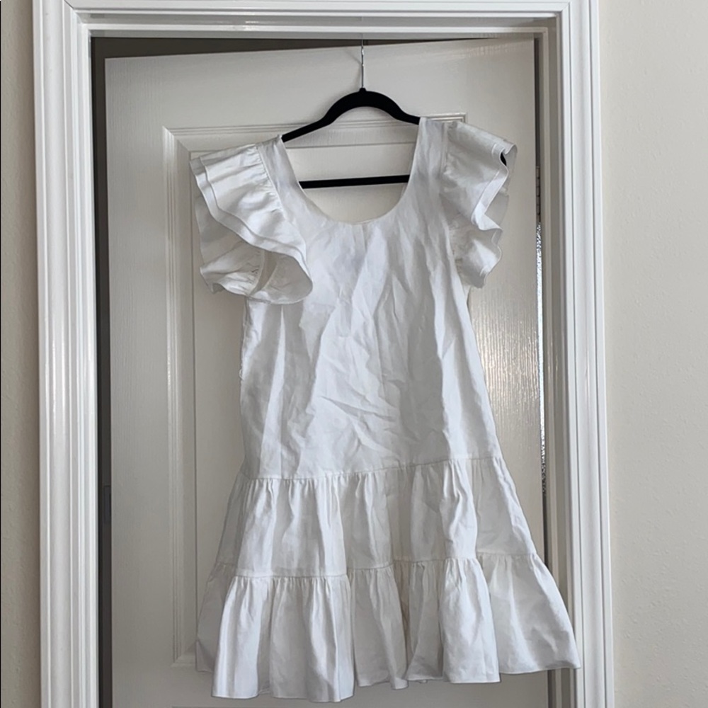 Jill Stuart White Short Ruffled Dress
